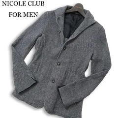 NICOLE CLUB FOR MEN ニコルクラブ フォーメン 春夏★ イタリアンカラー メランジ ニット ジャケット Sz.46 メンズのサムネイル