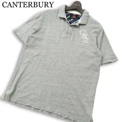 CANTERBURY カンタベリー ラグビー 春夏★ ヘンプ混 半袖 鹿の子 ロゴ刺繍 ポロシャツ Sz.M メンズ グレーのサムネイル