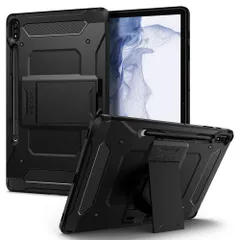 Spigen Galaxy Tab S8 Plus ケース with Spen 収納 Galaxy Tab S7 Plus ケース タブレットケース S ペン収納 スタンド ホルダー付き 衝撃吸収 耐衝撃 タフアーマープロ ACS01609 (ブラック)のサムネイル
