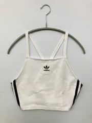 adidas アディダス キャミソール J/L ホワイト 無地 ワンポイント ブランドロゴ ライン柄 カップなし レディースのサムネイル