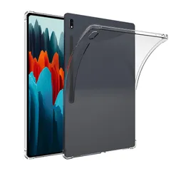 Asgens クリアケース Samsung Galaxy Tab S7 FE/S8 Plus/S7 Plus 12.4 インチ、スリム軽量ソフト TPU シリコーン衝撃吸収保護カバー Samsung Galaxy Tab S7 FE/S8 Plus/S7 Plのサムネイル