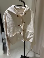 (36) Celine フード トグルボタン コート ジャケット アイボリー レディースのサムネイル
