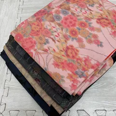 大島紬 着物 正絹 5着 着物まとめ売り リメイク材料 s-847のサムネイル