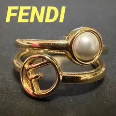 フェンディ　FENDI　指輪　リング　Fロゴ　エフイズフェンディ　ブラス　パール　ゴールド　12号のサムネイル