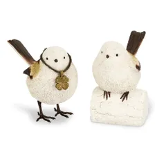 シマエナガ 鳥 ガーデンオーナメント オブジェ 置物 インテリア 2羽セット [2羽セット]のサムネイル