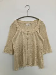 VertDense カーディガン/ボレロ M ベージュ コットン ウール・ニット レース ミドル丈 半端袖 レディースのサムネイル