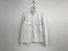本物グリーンレーベルリラクシングUNITEDARROWSユナイテッドアローズコットン麻リネンストライプ柄ジャケット長袖シャツメンズサーフアメカジワークミリタリーストリートスケータービジネススーツモードゴルフドレスベージュL
