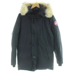 カナダグース CANADA GOOSE JASPER ジャスパー パーカ ダウンジャケット コヨーテファー 毛皮 ワッペンロゴ M 紺 ネイビー 3438JM /MW ■GY40のサムネイル