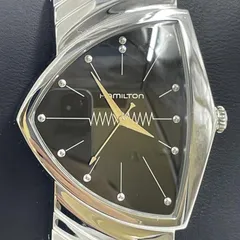 【中古】HAMILTON ベンチュラ H244112 盤面黒 クォーツ ハミルトン シルバーカラー/ブラック[19]のサムネイル