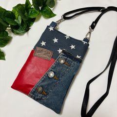 デニムリメイク ショルダーバッグ ハンドメイド シンプル カジュアル