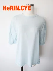 HeRIN.CYE　ヘリンドットサイ Sheer half sleeve Tshirt 2024年製　F（フリー）　ブルー系　透け感あり　シンプル　大人　送料込み　6467760のサムネイル