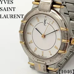 稼働品 Working item イヴサンローラン YVES SAINT LAURENT 腕時計 レディース Ladies クォーツ Quartz 4630-E66103 コンビ ローマンインデックス 白文字盤 ラウンド YSLロゴ 1046のサムネイル