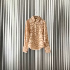 Vintage 東欧ブラウス スパンコール 入り ホワイト ブラウス 長袖 