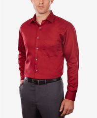 반하우센 맨즈 탑스 셔츠 레귤러 피트 T셔츠 Van Heusen Mens ClassicRegular Fit Stretch Wrinkle Free Sateen D