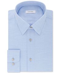 캘빈 클라인 맨즈 탑스 셔츠 Calvin Klein Mens ClassicRegular NonIron Stretch Performance Dress Shirt Strea