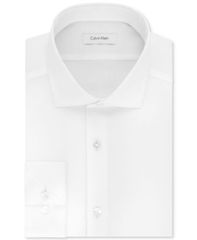 캘빈 클라인 맨즈 탑스 셔츠 Calvin Klein Mens SlimFit NonIron Stretch Performance Dress Shirt White 화이트