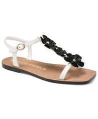 컬 라거펠드 여성 신발 샌들 KARLAGERFELD PARIS Womens Margate Flat Sandals Bright White 화이트