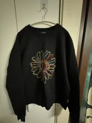 アンダーソンベル ブラック フラワー 刺繍 スウェット Lのサムネイル