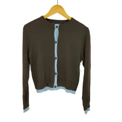 ザラ ZARA コントラストニットカーディガン レディース import:M のサムネイル