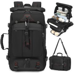 Brand New [TORIBIO] Hiking Backpack, 55L Large Capacity, Roll-Top Backpack, 3-Way Design, Shoe Compartment, Fits 17-inch Laptop, Travel Bag, Business Backpack, Lightweight, Waterproof, Camping, Outdoor, Overnight Trip, Emergency Preparedness, Commuting/School/Travel/Hiking