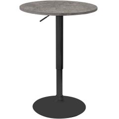 [신품] 바 테이블 하이 카운터 원형 φ60cm BT-01A 흑 다리 타입 (스톤 라이트 블랙) 승강식 높이 조정 회전 세련된 카페 cbc39938