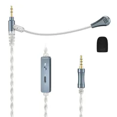 新品 Cubilux 3.5mm ヘッドホン用交換ケーブル ブームマイク付き、ミュートスイッチ・音量調整対応、銀メッキAUXケーブル 通話/ボイスチャット/ゲーム機用、WH-1000XM6/XM5/XM4、Studio Pro、Solo対応、1.2mのサムネイル