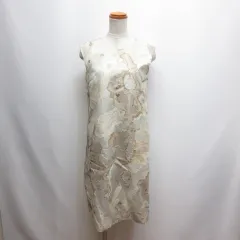 ダナパリ DANAPARIS ノースリーブ ジャガード ワンピース 7 ベージュ 箔加工 裏地付き 日本製のサムネイル