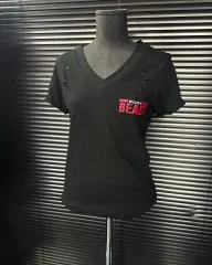 アンダースター ゴス パンク グランジ ダメージフリンジ Vネック 半袖T プリンティング ROCK シック ローリ ギャル