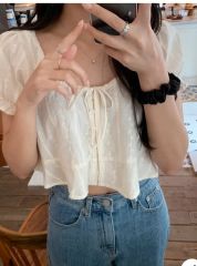 flower clair chou puff top | Mercari
