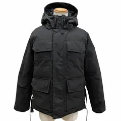 良品□CANADA GOOSE カナダグース 4550MB ブラックレーベル ロゴワッペン フーデッド ダウンジャケット ブラック M カナダ製 正規品のサムネイル