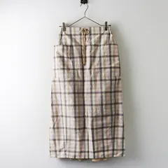 定価7.9万 ドゥロワー Drawer コットンシルクチェックイージースカート 36■ベージュ  ピンク ロング ギャザー ゴム【2400014996340】のサムネイル