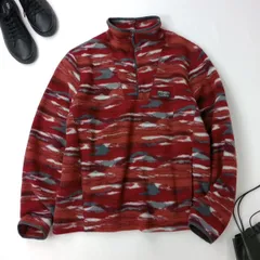 L.L.Bean ハーフジップ フリース ジャケット カモフラージュ柄 レッド スタンドカラー ワンポイントロゴ /26F