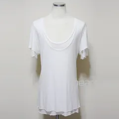 【ニールバレット】Tシャツ メンズ S 美品 白 2枚重ねレイヤード 日本正規品 テンセル混 ディープUネック オールドアーカイブ USED品 半袖のサムネイル
