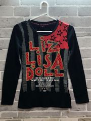 希少 TRALALA LIZLISA 姫ギャル平成女児 チェックトップス英字ラメ