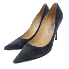 ジミーチュウ JIMMY CHOO パンプス スエード ポインテッドトゥ ピンヒール 36.5 紺 ネイビー /FF ■GY62のサムネイル
