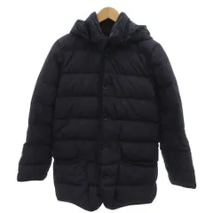 ビーミングバイビームス B:MING LIFE STORE by BEAMS ダウンジャケット S フード付き ハーフ丈 ボタンアップ 切り替えデザイン 紺 ネイビー /YF ■ECC005のサムネイル