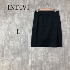 新品】INDIVI 大きいサイズ 46 (19号) スカート ネイビー タグ付 