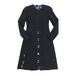 Chanel Coco Mark Vintage Long Jacket P07762W03030 Women's Black CHANEL [Used] [Apparel & Accessories]