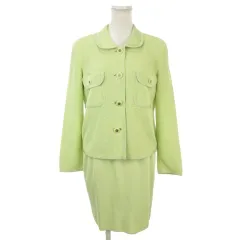 フォクシー ブティック FOXEY BOUTIQUE セットアップ アンサンブル 3点セット ニット ジャケット カットソー スカート 40 黄緑 グリーン /AH3 ■ECD005のサムネイル