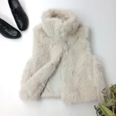 ZARA ザラ フェイクファーベスト アイボリー ショート丈 スタンドカラー /26Fのサムネイル