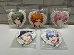 【Q5-41】◎ A3! The Show Must Go On！ 夏組ハート型缶バッジ5個セット　中古のサムネイル