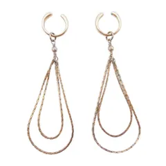 美品 Jouete ジュエッテ チェーンモチーフ イヤーカフ イヤリング アクセサリー ダブルフェイス シルバー925 ゴールド レディース 古着 中古 USEDのサムネイル