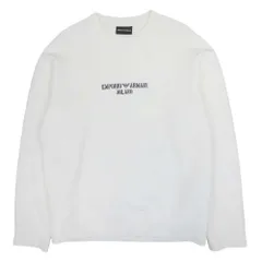 美品 Emporio Armani エンポリオ・アルマーニ ロゴプリント ジャージースウェット プルオーバー トップス S 白 ホワイト メンズ 古着 中古 USEDのサムネイル