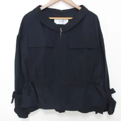 良品 ADORE アドーア コットンナイロン グログラン ブルゾン ジャケット サイズ38 ネイビー レディース 古着 中古 USEDのサムネイル