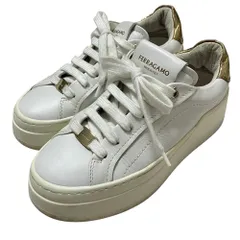 良品 FERRAGAMO フェラガモ 厚底 レザー ダッドスニーカー 5.5 23cm相当 ホワイト レディース 古着 中古 USEDのサムネイル