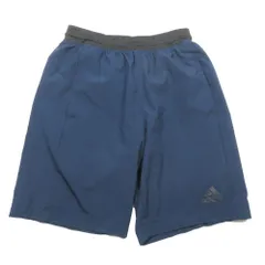 美品 adidas アディダス ハーフパンツ ショートパンツ スポーツウェア ロゴ ボトムス M ネイビー メンズ 古着 中古 USED