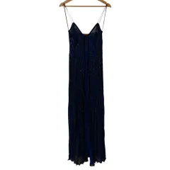 未使用 MISSONI ミッソーニ スパンコールストライプ ニットキャミソール マキシドレス ロングワンピース サイズ42 ブルー レディース 古着 中古 USEDのサムネイル