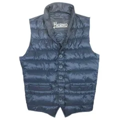 良品 Herno ヘルノ ショールカラー インナーダウン ベスト ジレ アウター ライナー 21184-19968 44 紺 ネイビー メンズ 古着 中古 USEDのサムネイル