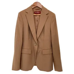 美品 Max Mara STUDIO マックスマーラ ステュディオ ウール テーラードジャケット ブラウンベージュ レディース 古着 中古 USEDのサムネイル