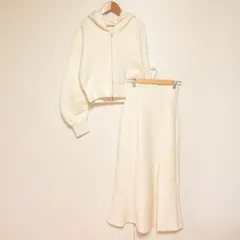 未使用 24AW SNIDEL スナイデル Sustainaスウェットsetup パーカー スカート セットアップ サイズ0 アイボリー  レディース 古着 中古 USED